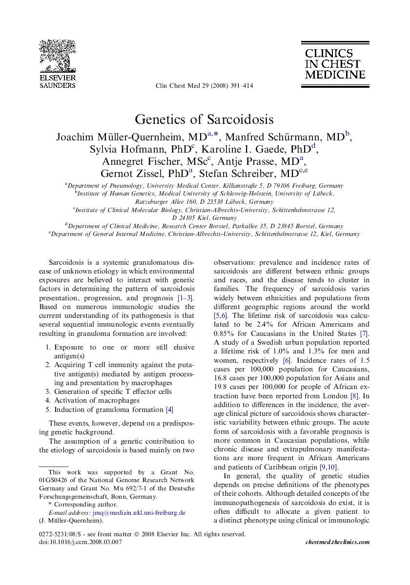 Genetics of Sarcoidosis