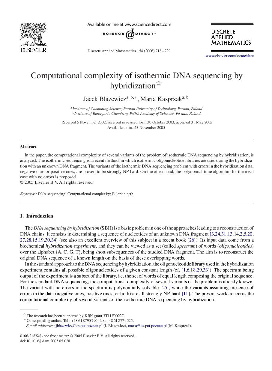 Computational complexity of isothermic DNA sequencing by hybridization 