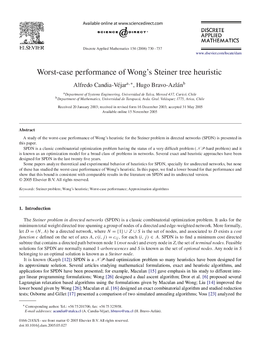 Worst-case performance of Wong's Steiner tree heuristic