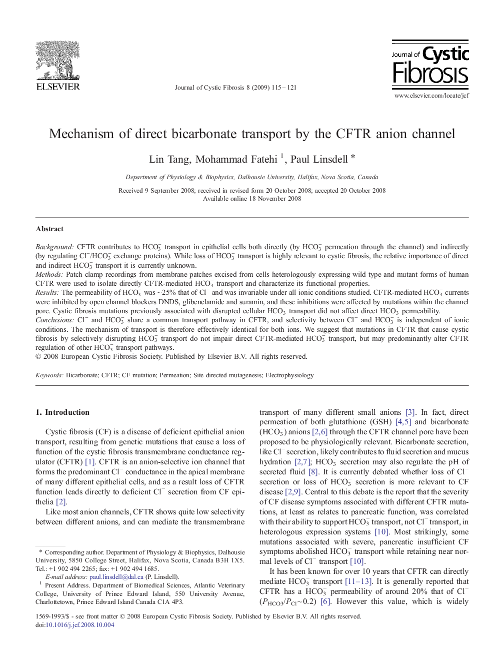 Mechanism of direct bicarbonate transport by the CFTR anion channel