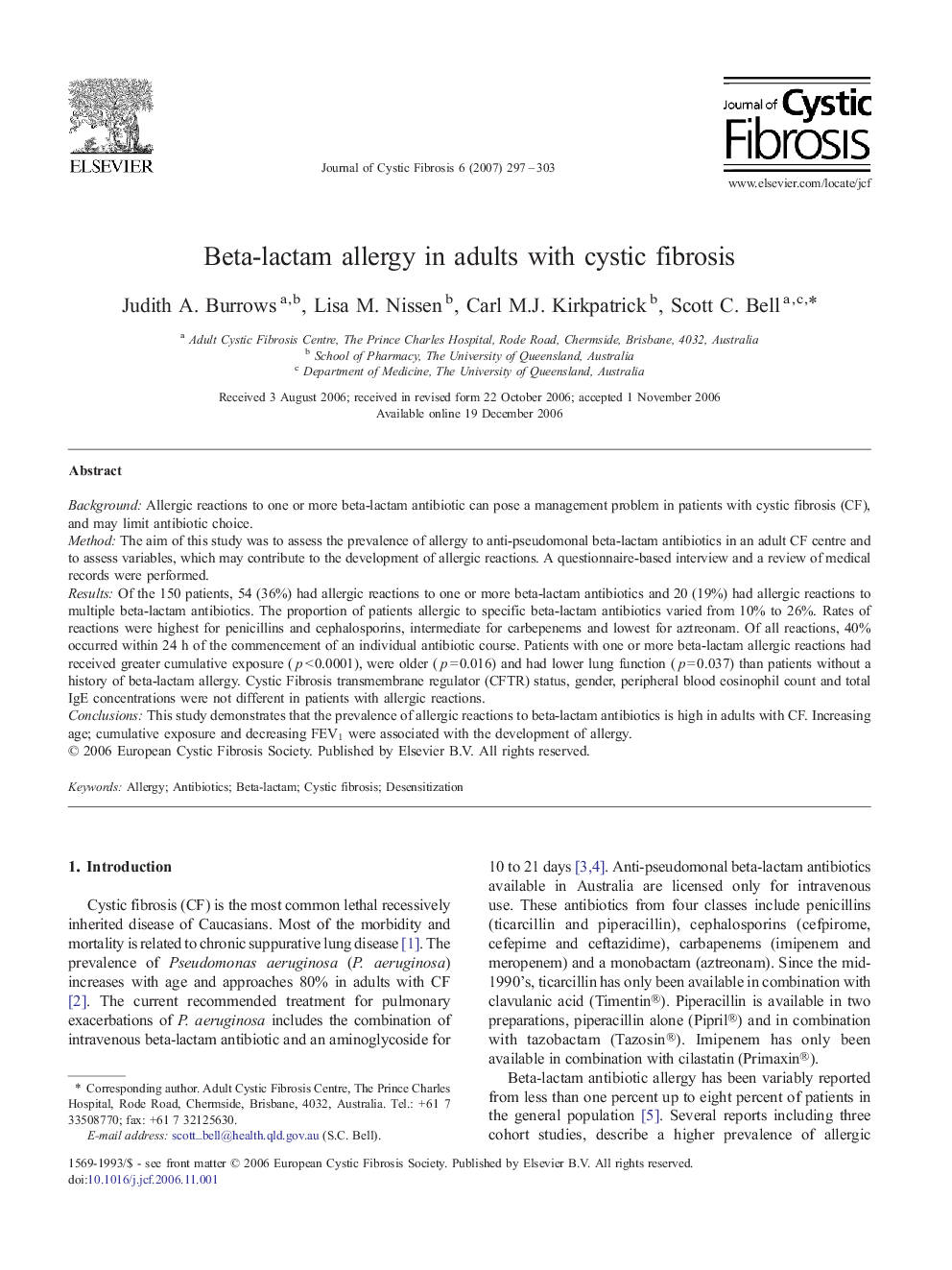 Beta-lactam allergy in adults with cystic fibrosis