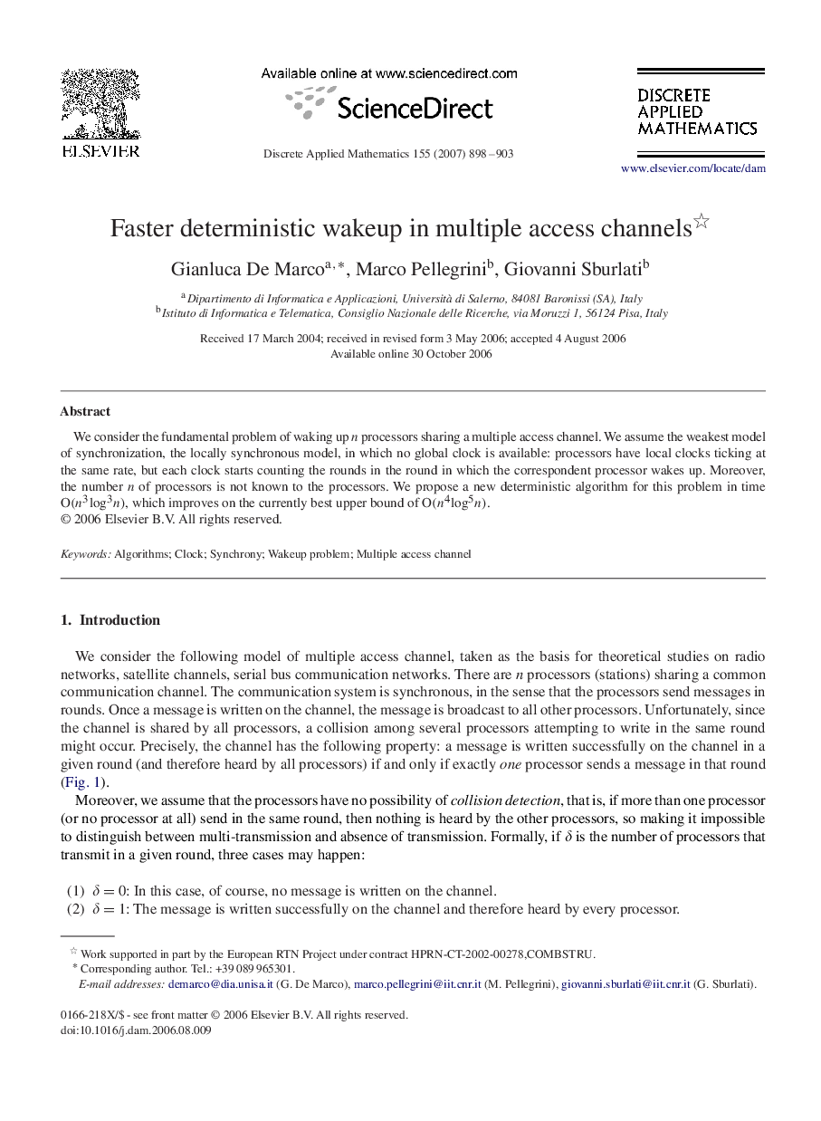 Faster deterministic wakeup in multiple access channels 