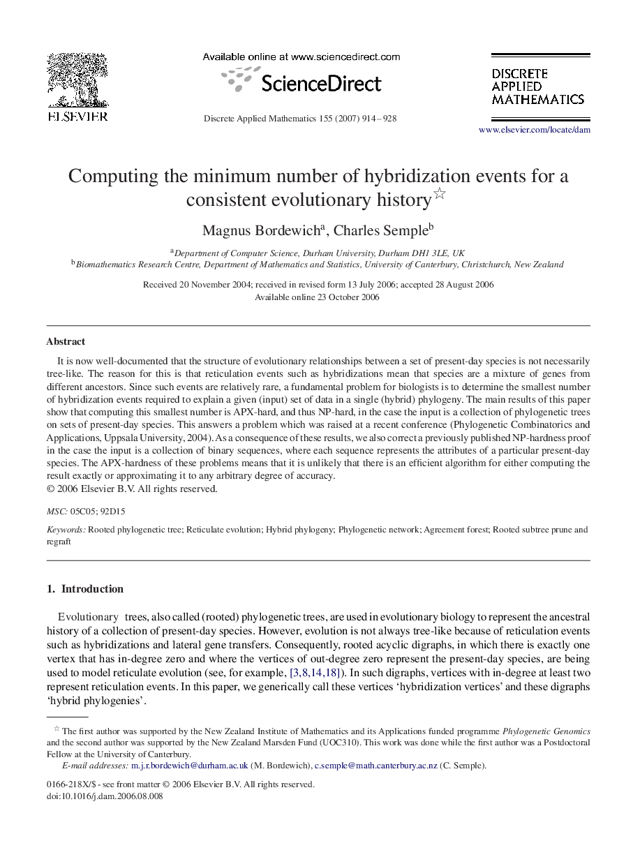 Computing the minimum number of hybridization events for a consistent evolutionary history 