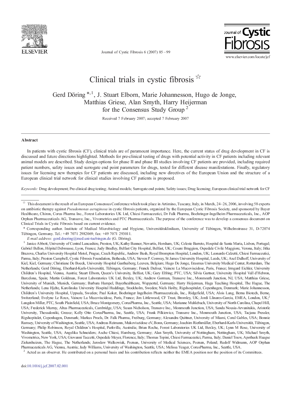 Clinical trials in cystic fibrosis 