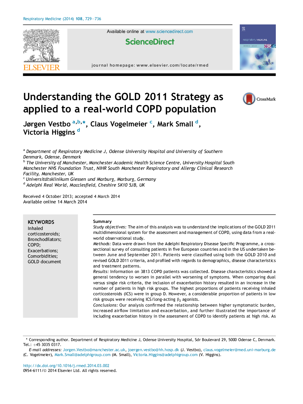 Understanding the GOLD 2011 Strategy as applied to a real-world COPD population