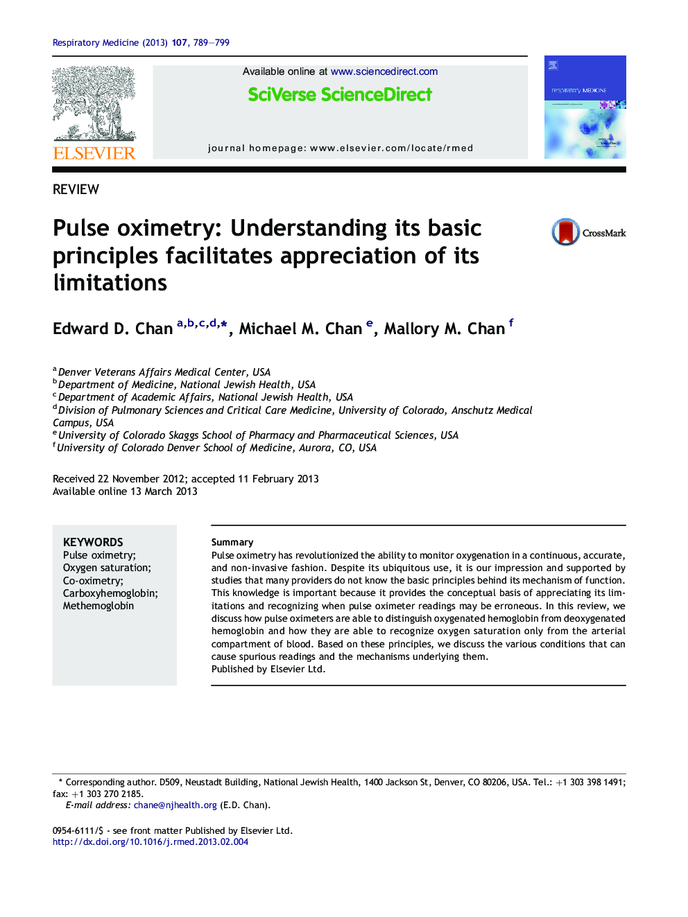 Pulse oximetry: Understanding its basic principles facilitates appreciation of its limitations