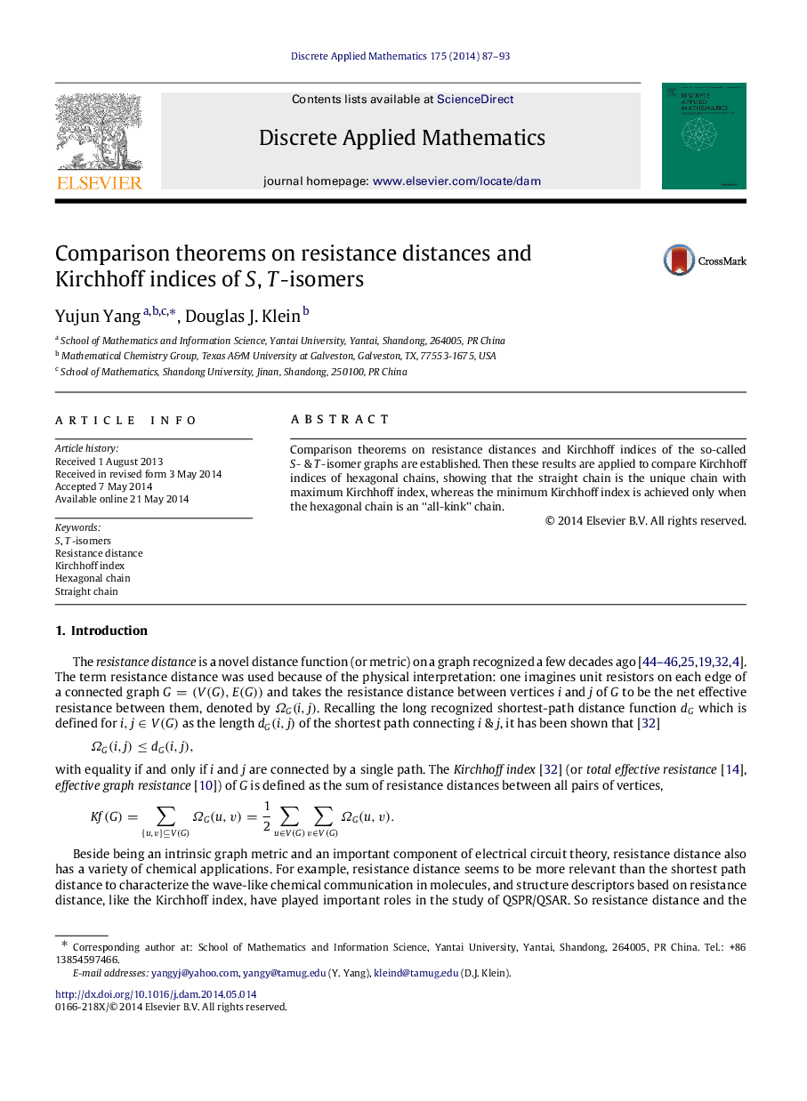 Comparison theorems on resistance distances and Kirchhoff indices of SS, TT-isomers