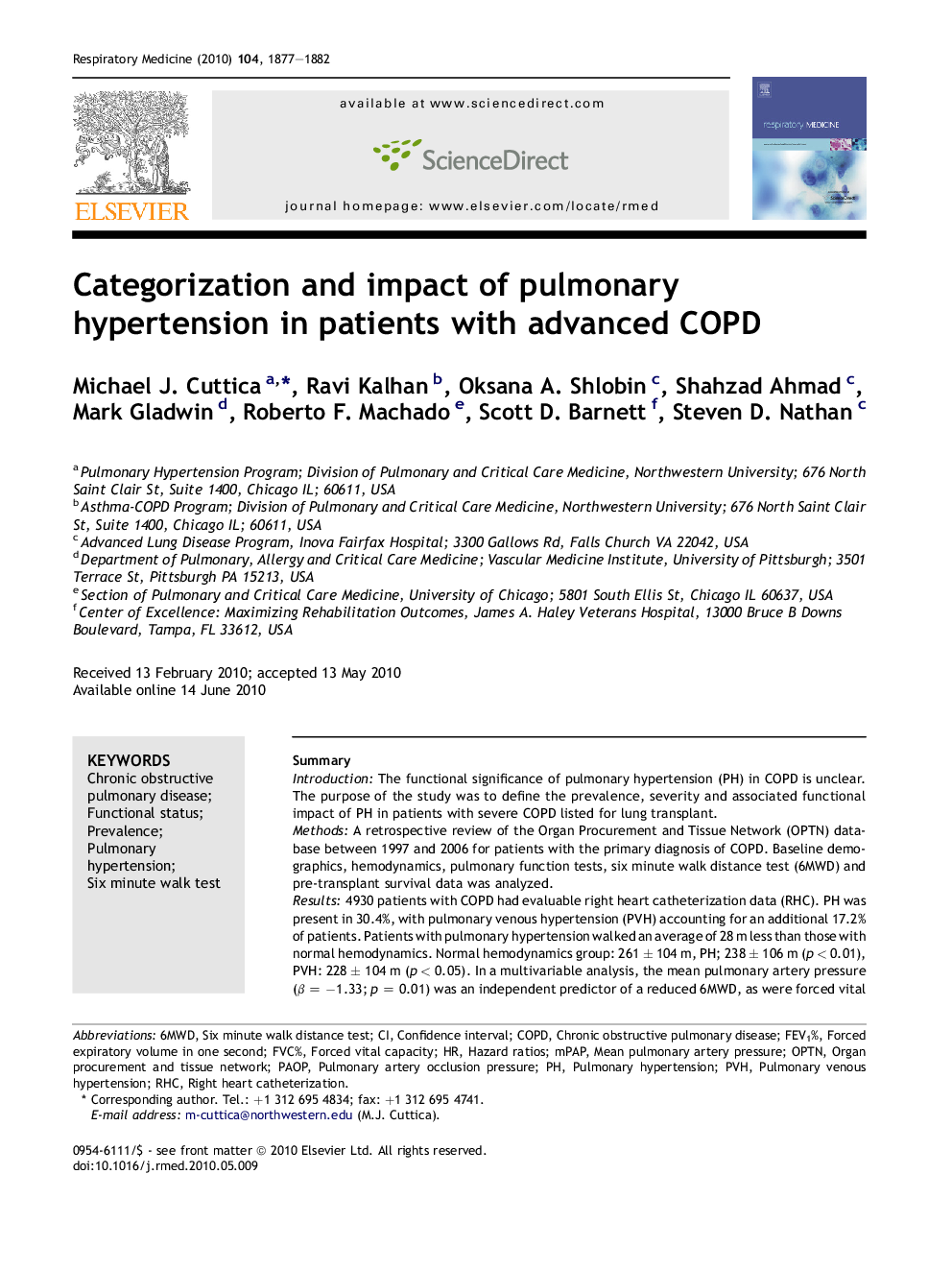 Categorization and impact of pulmonary hypertension in patients with advanced COPD