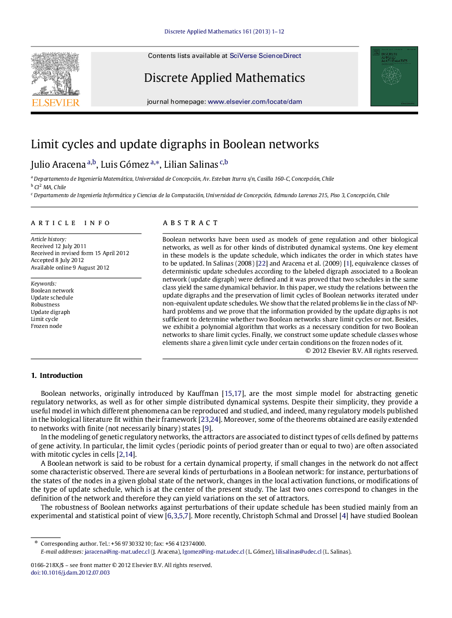 Limit cycles and update digraphs in Boolean networks