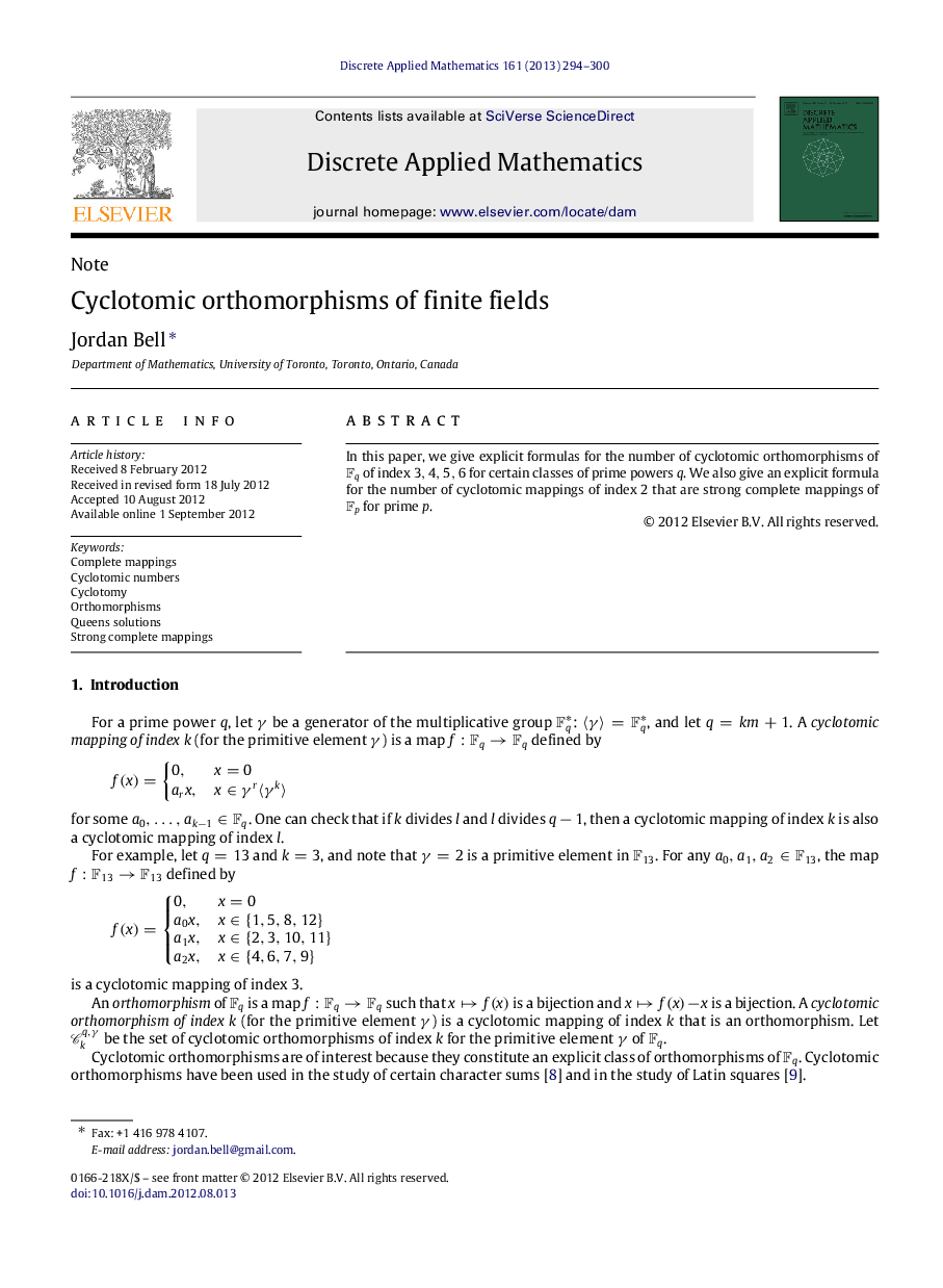 Cyclotomic orthomorphisms of finite fields