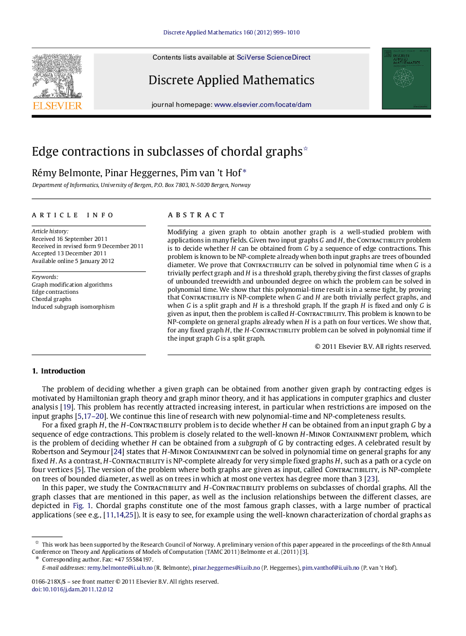 Edge contractions in subclasses of chordal graphs 