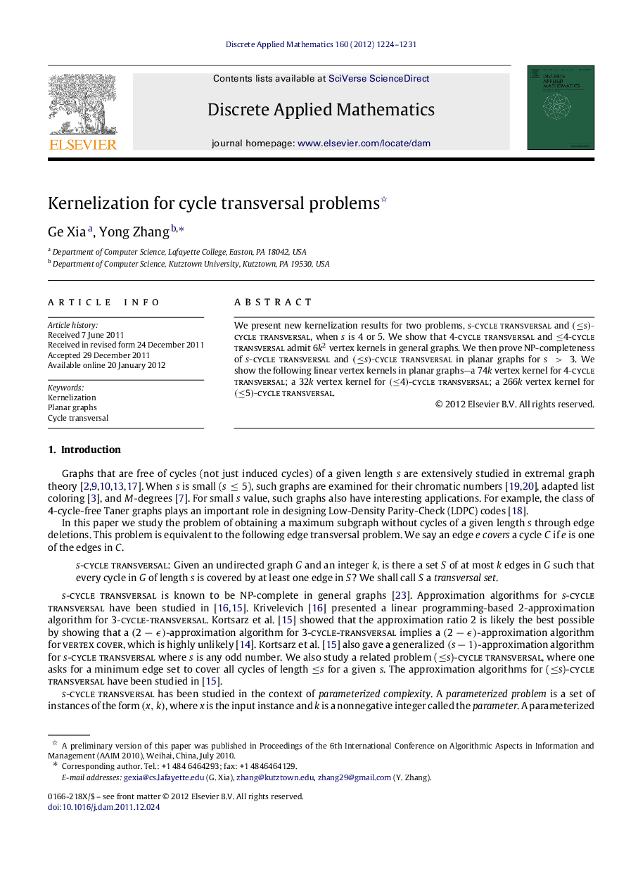 Kernelization for cycle transversal problems 