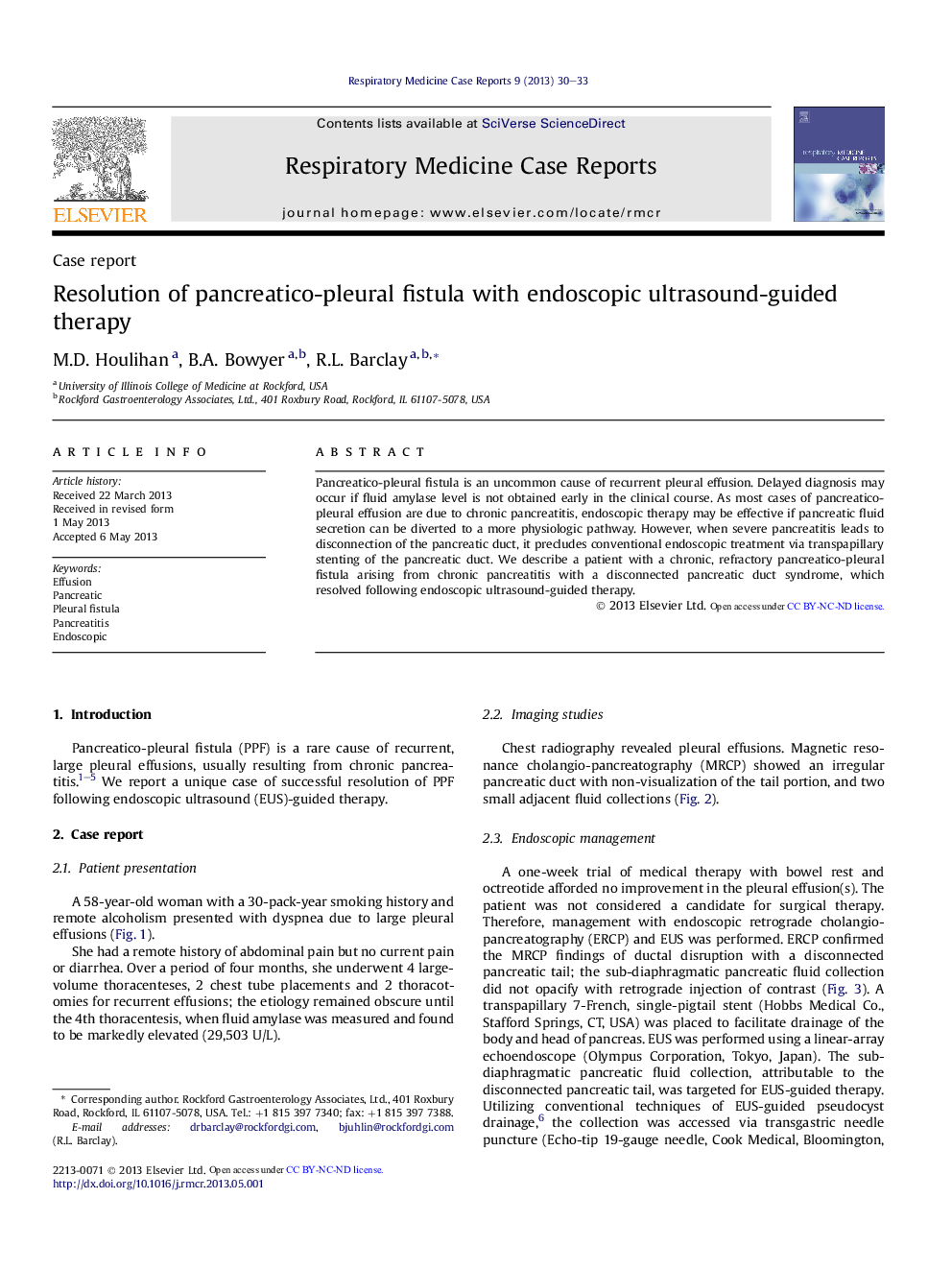 Resolution of pancreatico-pleural fistula with endoscopic ultrasound-guided therapy