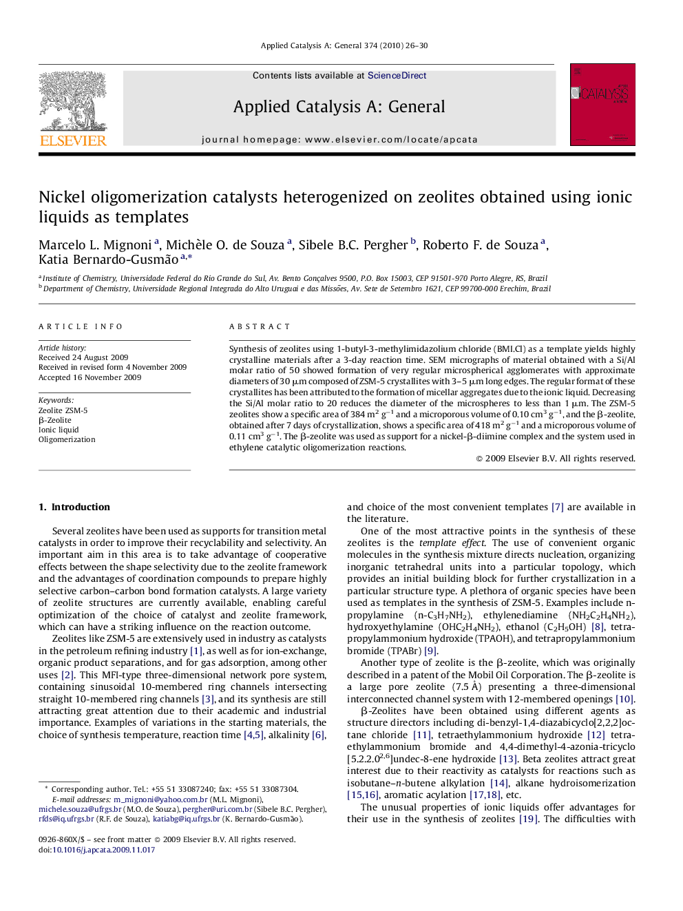 Nickel oligomerization catalysts heterogenized on zeolites obtained using ionic liquids as templates