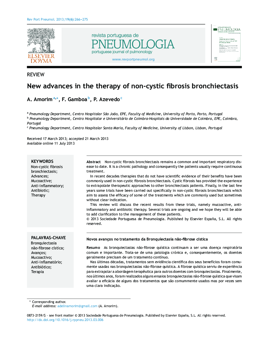 New advances in the therapy of non-cystic fibrosis bronchiectasis