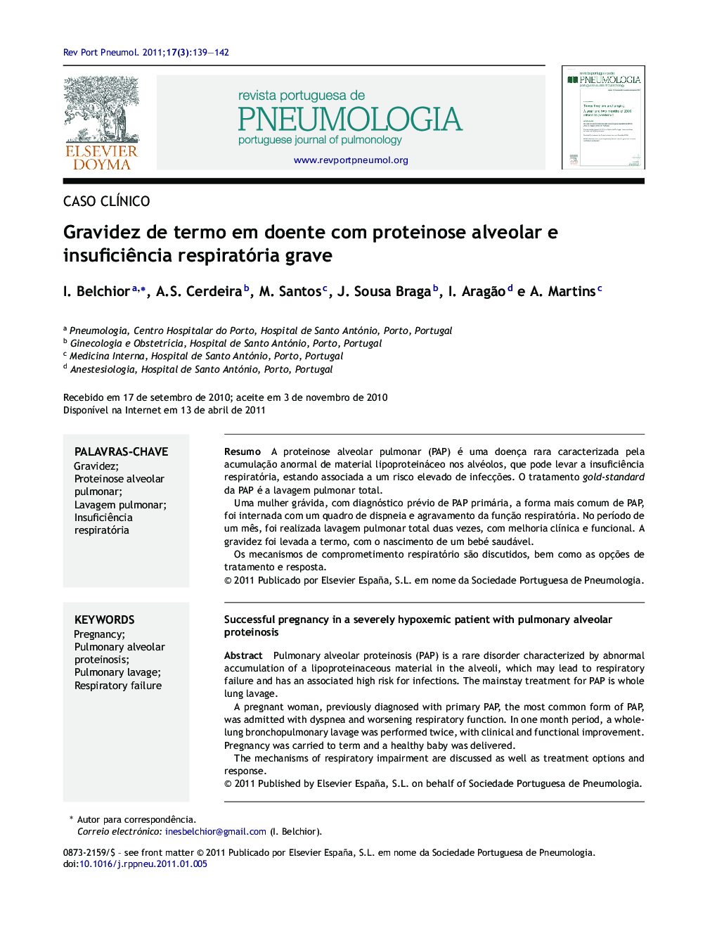 Gravidez de termo em doente com proteinose alveolar e insuficiência respiratória grave