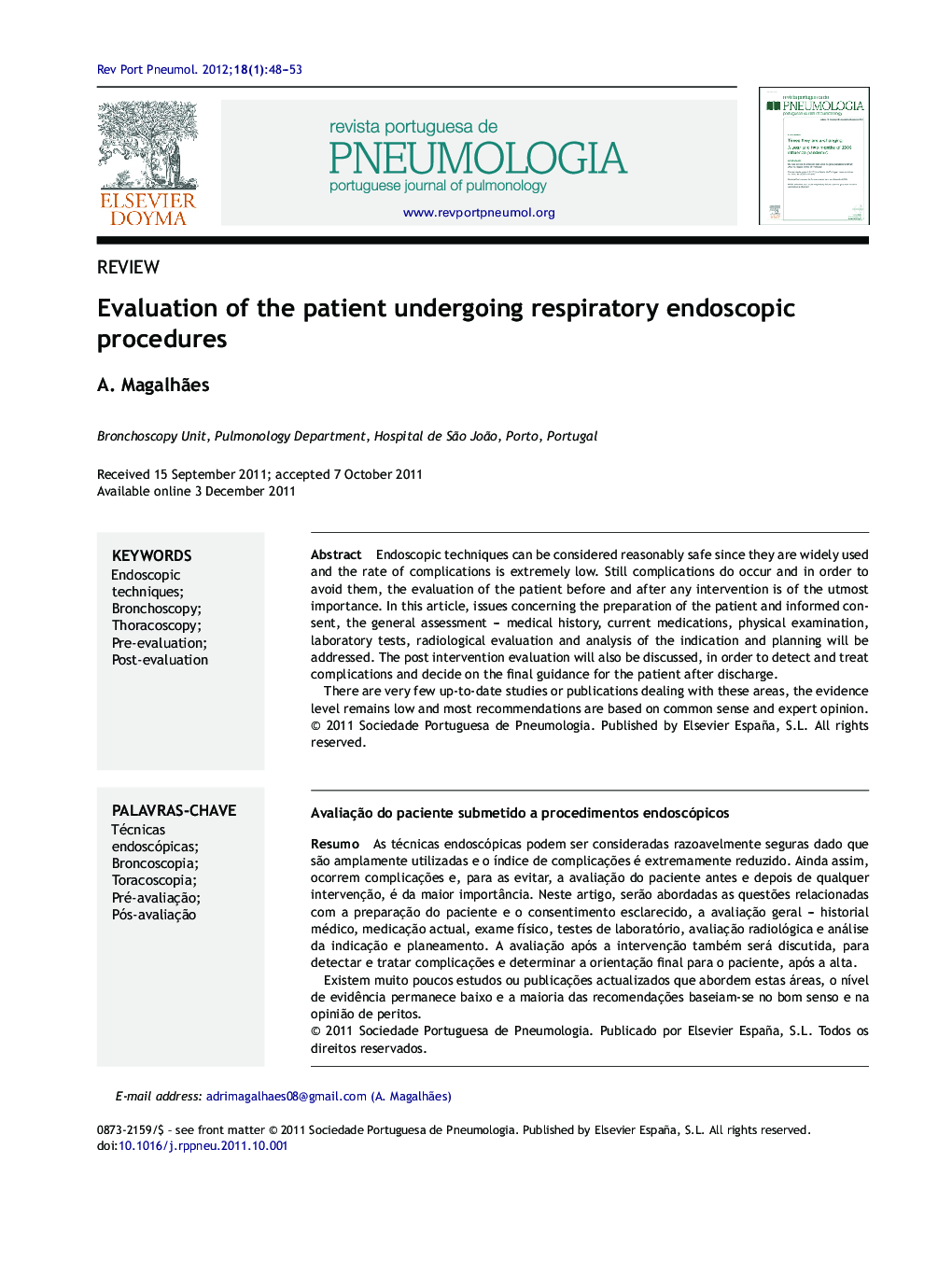 Evaluation of the patient undergoing respiratory endoscopic procedures