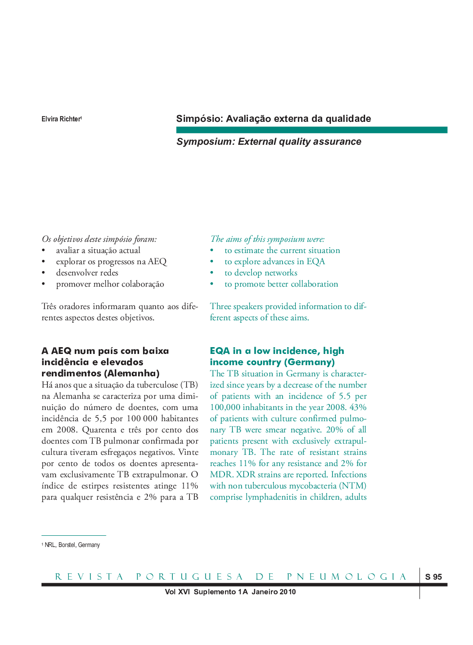 Simpósio: AvaliaçÃ£o externa da qualidade