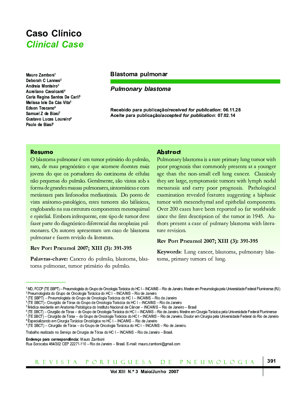 Blastoma pulmonar