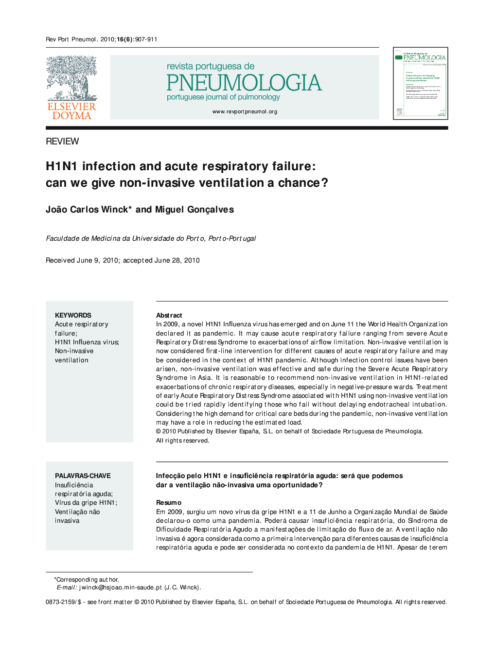 H1N1 infection and acute respiratory failure: Can we give non-invasive ventilation a chance?