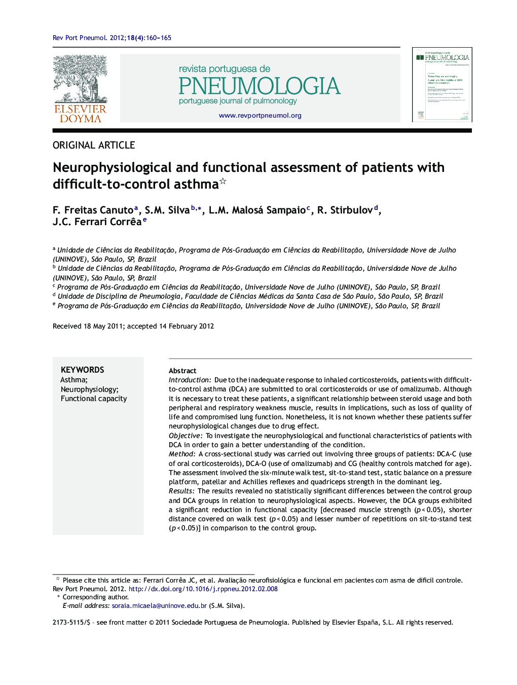 Neurophysiological and functional assessment of patients with difficult-to-control asthma 