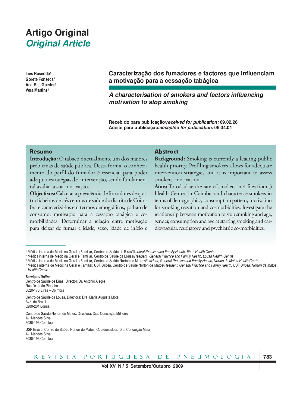 A characterisation of smokers and factors influencing motivation to stop smoking