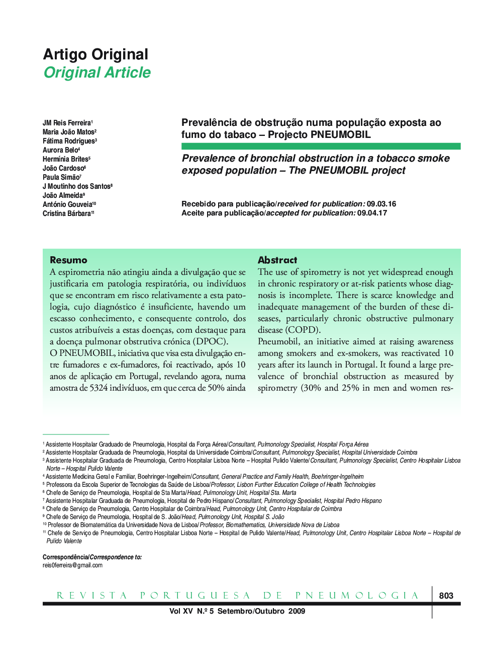 Prevalence of bronchial obstruction in a tobacco smoke exposed population – The PNEUMOBIL project
