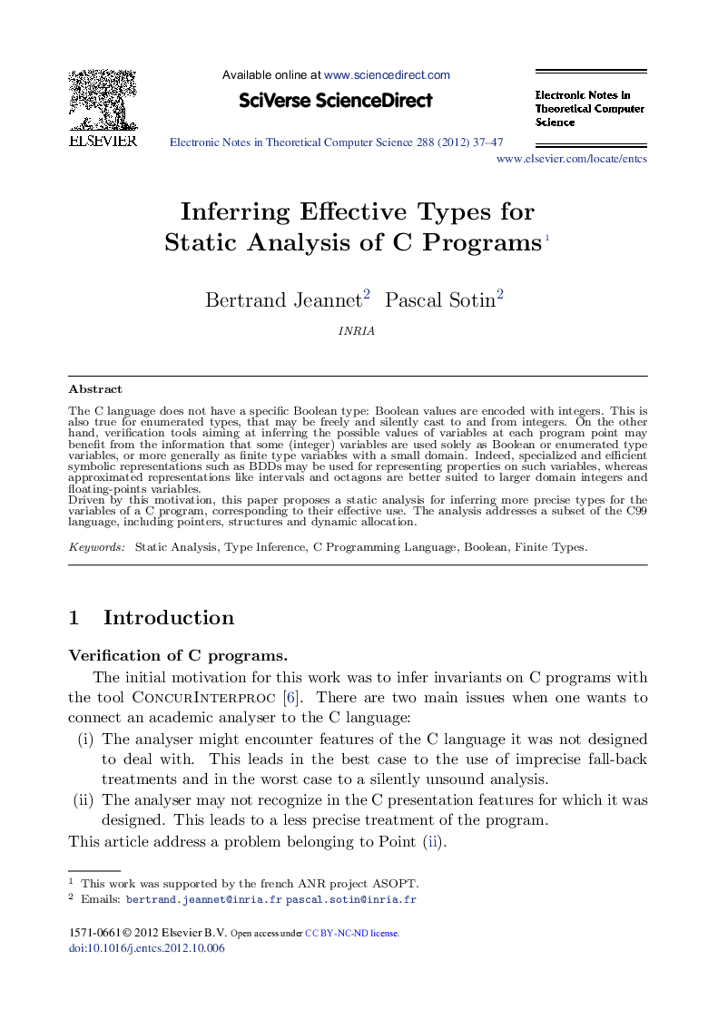 Inferring Effective Types for Static Analysis of C Programs 