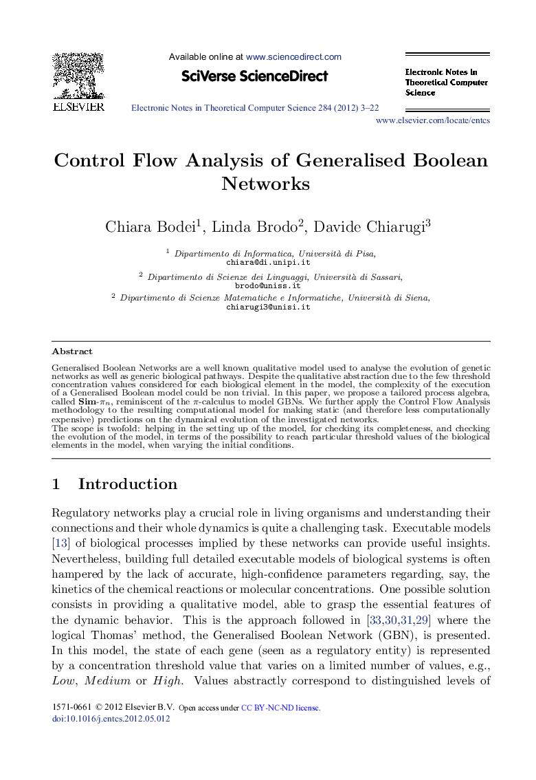Control Flow Analysis of Generalised Boolean Networks