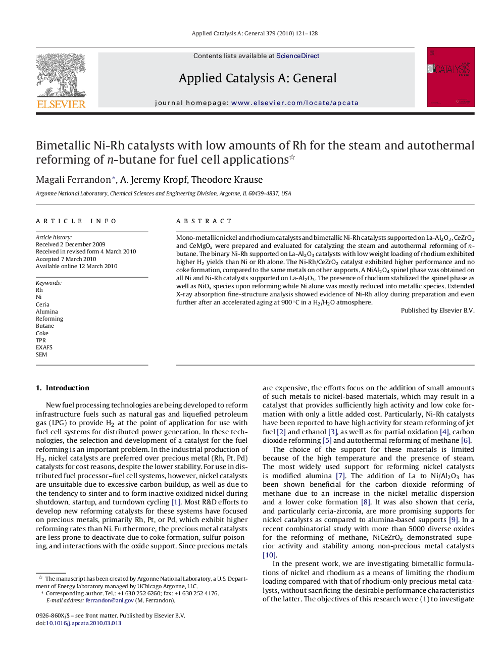 Bimetallic Ni-Rh catalysts with low amounts of Rh for the steam and autothermal reforming of n-butane for fuel cell applications 