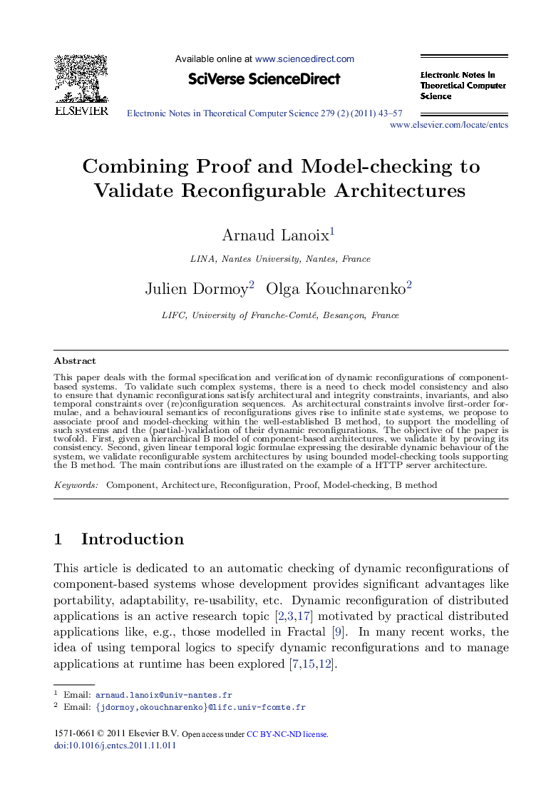 Combining Proof and Model-checking to Validate Reconfigurable Architectures