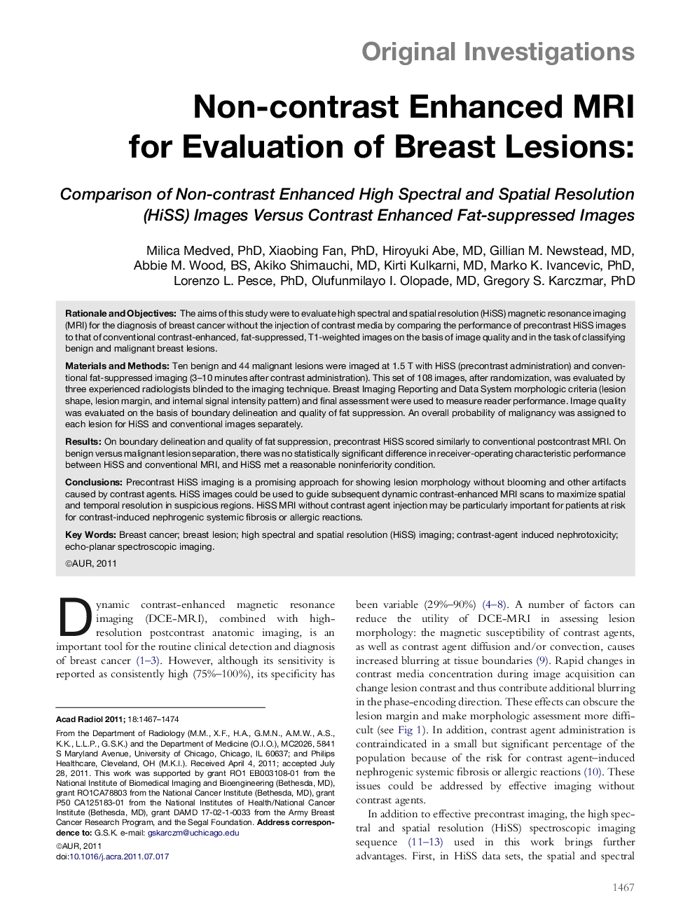 Non-contrast Enhanced MRI for Evaluation of Breast Lesions