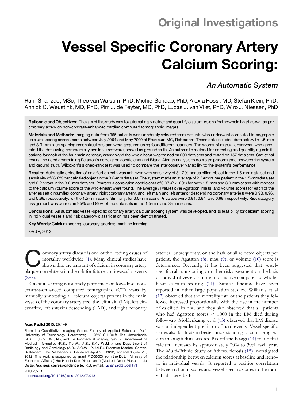 Vessel Specific Coronary Artery Calcium Scoring