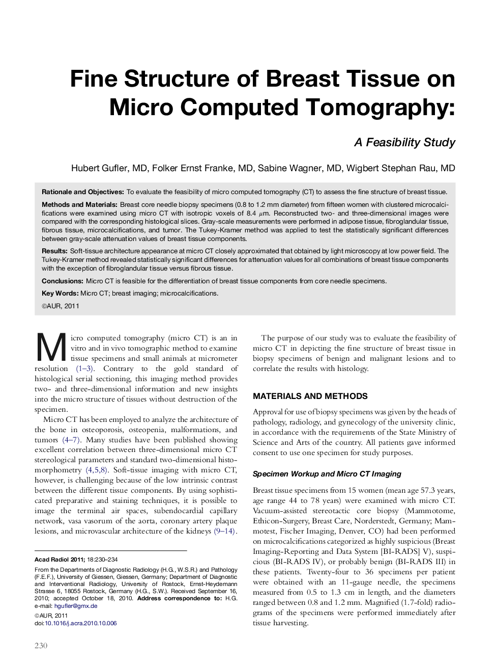 Fine Structure of Breast Tissue on Micro Computed Tomography