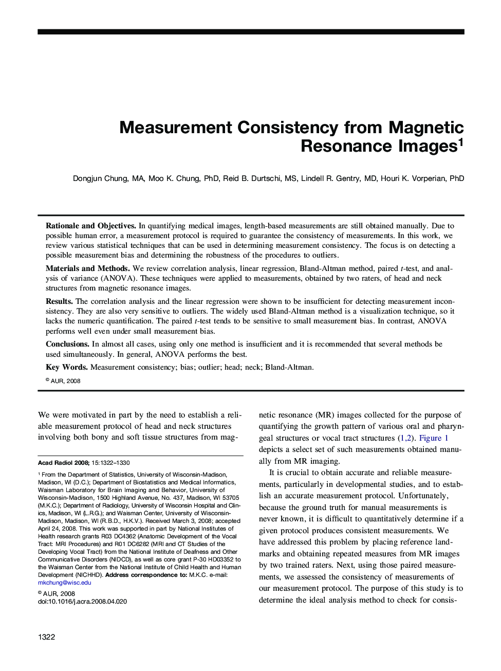 Measurement Consistency from Magnetic Resonance Images