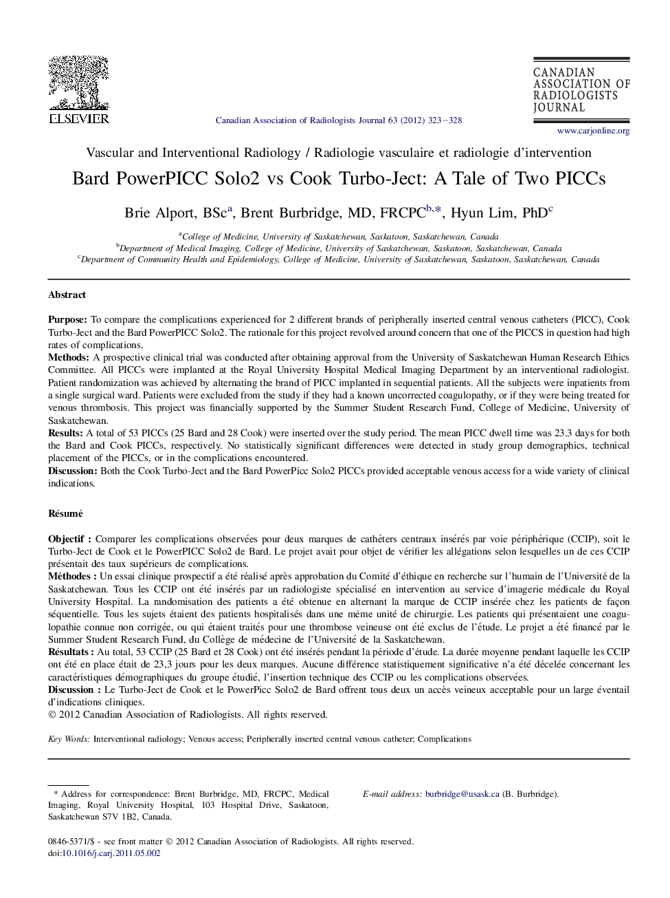 Bard PowerPICC Solo2 vs Cook Turbo-Ject: A Tale of Two PICCs