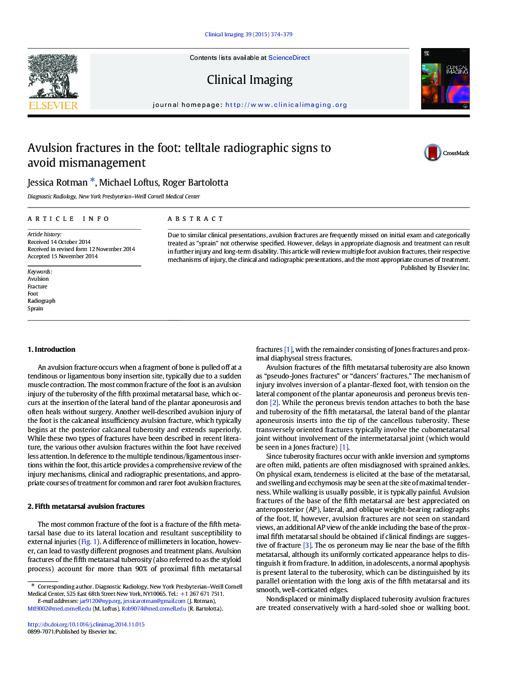 Avulsion fractures in the foot: telltale radiographic signs to avoid mismanagement