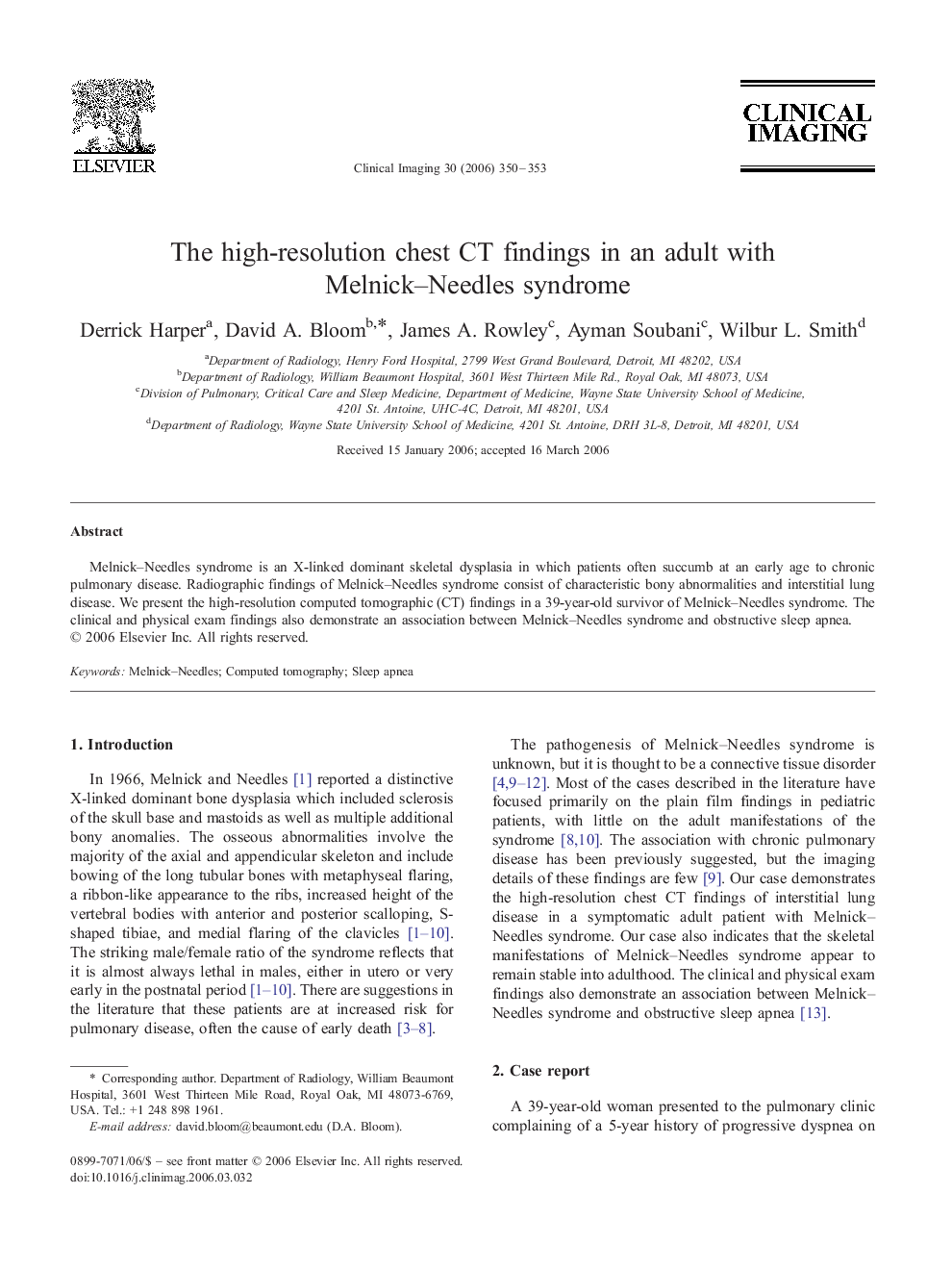 The high-resolution chest CT findings in an adult with Melnick-Needles syndrome