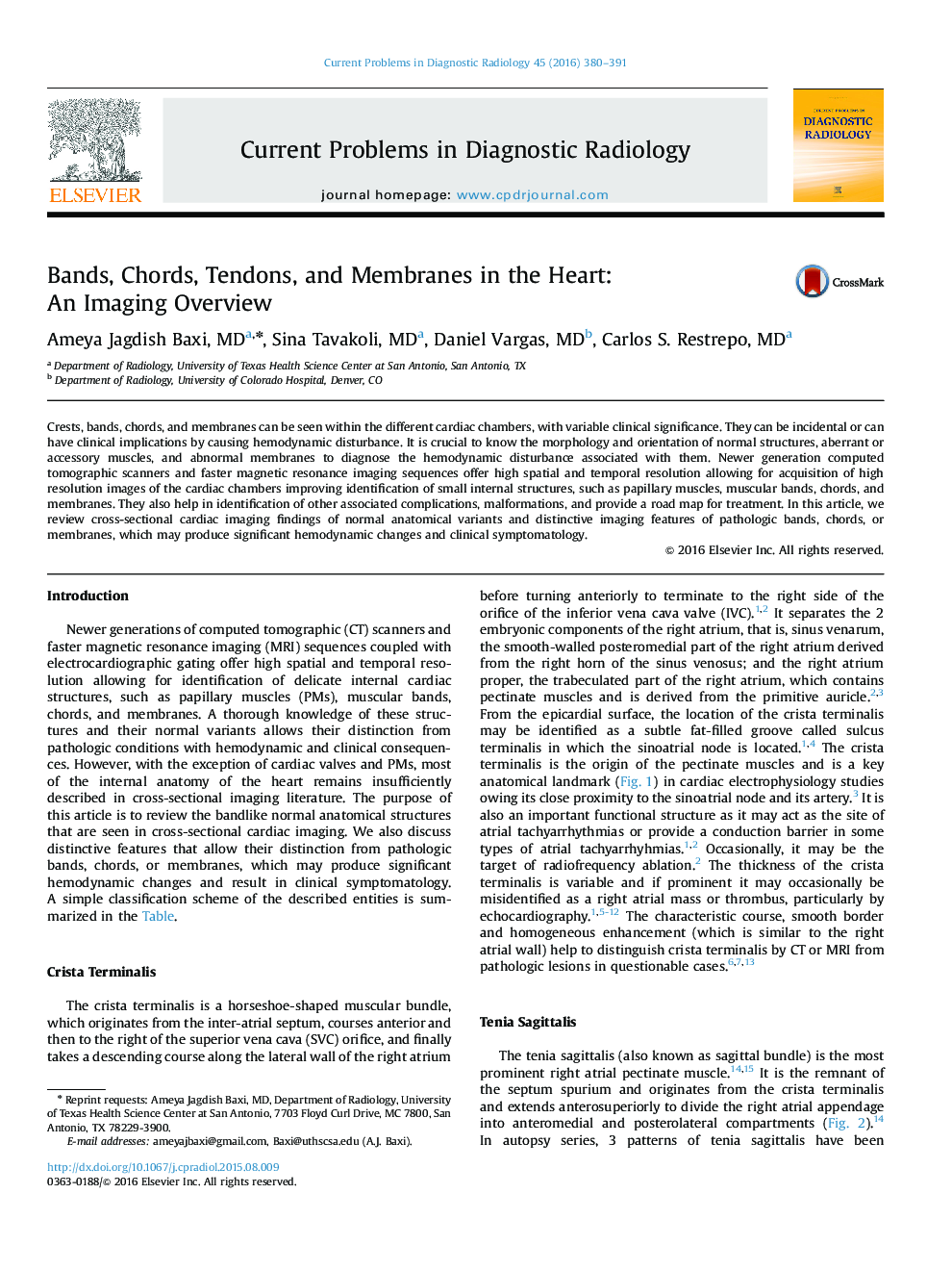 Bands, Chords, Tendons, and Membranes in the Heart: An Imaging Overview