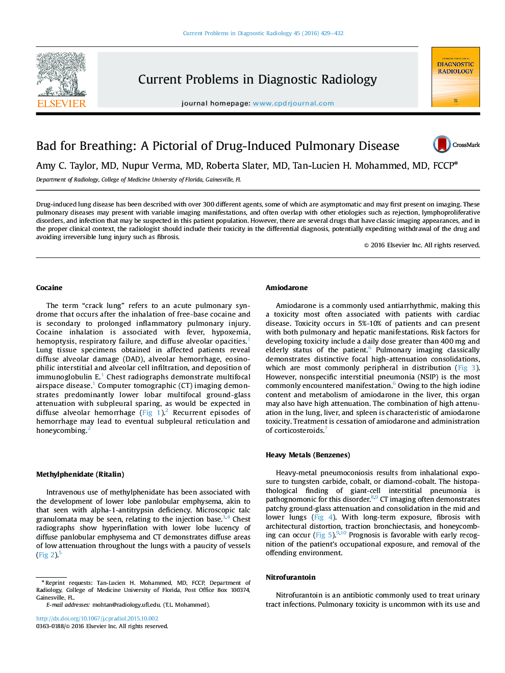 Bad for Breathing: A Pictorial of Drug-Induced Pulmonary Disease