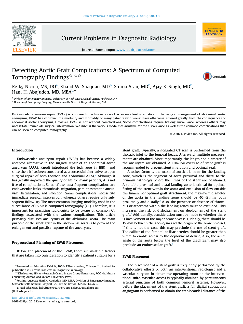 Detecting Aortic Graft Complications: A Spectrum of Computed Tomography Findings 