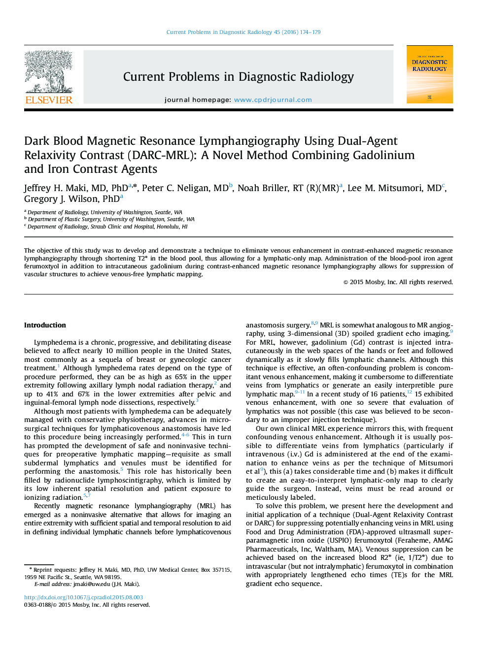 Dark Blood Magnetic Resonance Lymphangiography Using Dual-Agent Relaxivity Contrast (DARC-MRL): A Novel Method Combining Gadolinium and Iron Contrast Agents