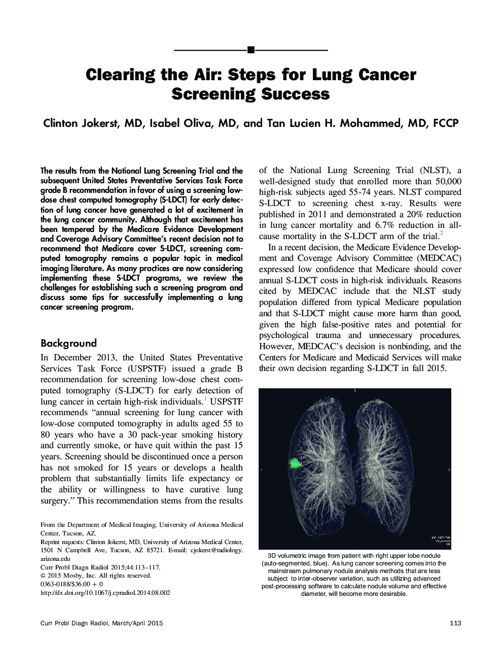 Clearing the Air: Steps for Lung Cancer Screening Success