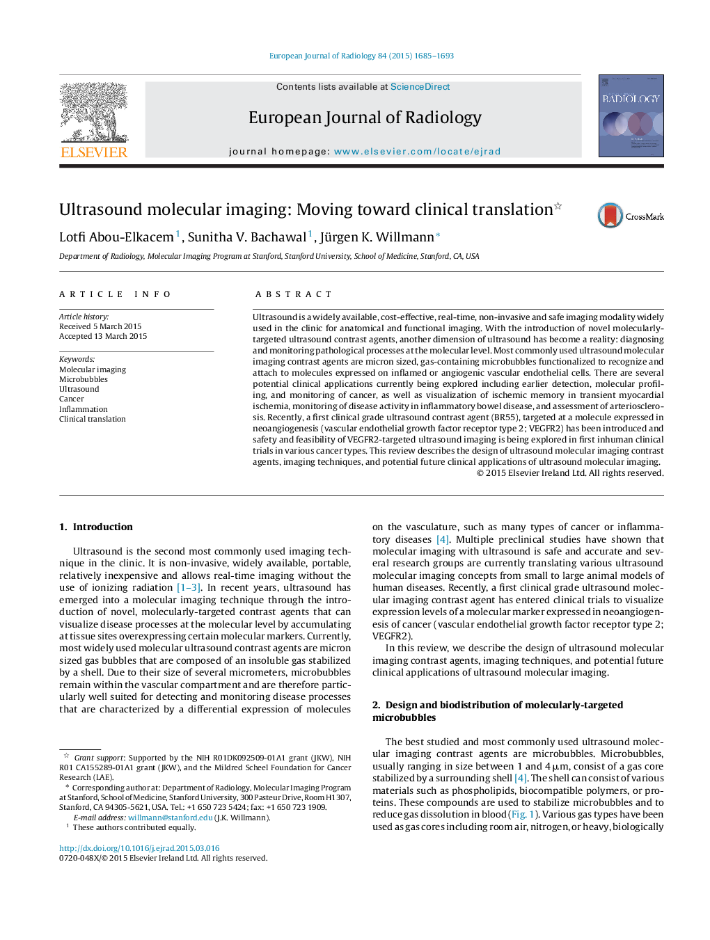 Ultrasound molecular imaging: Moving toward clinical translation 