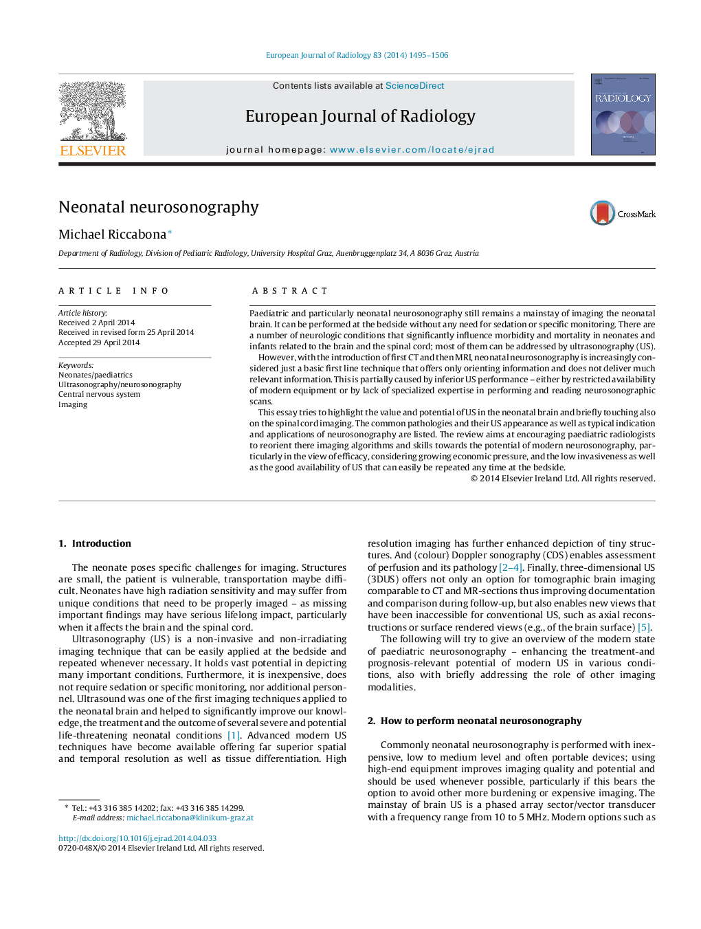 Neonatal neurosonography