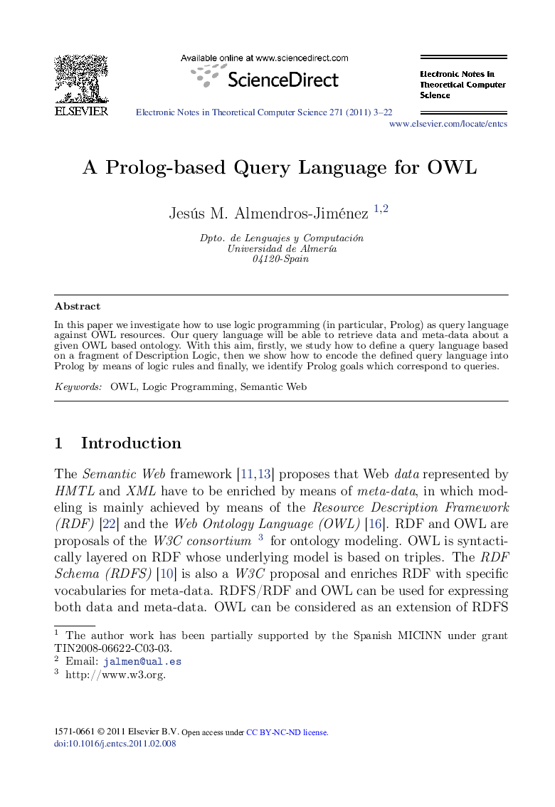 A Prolog-based Query Language for OWL