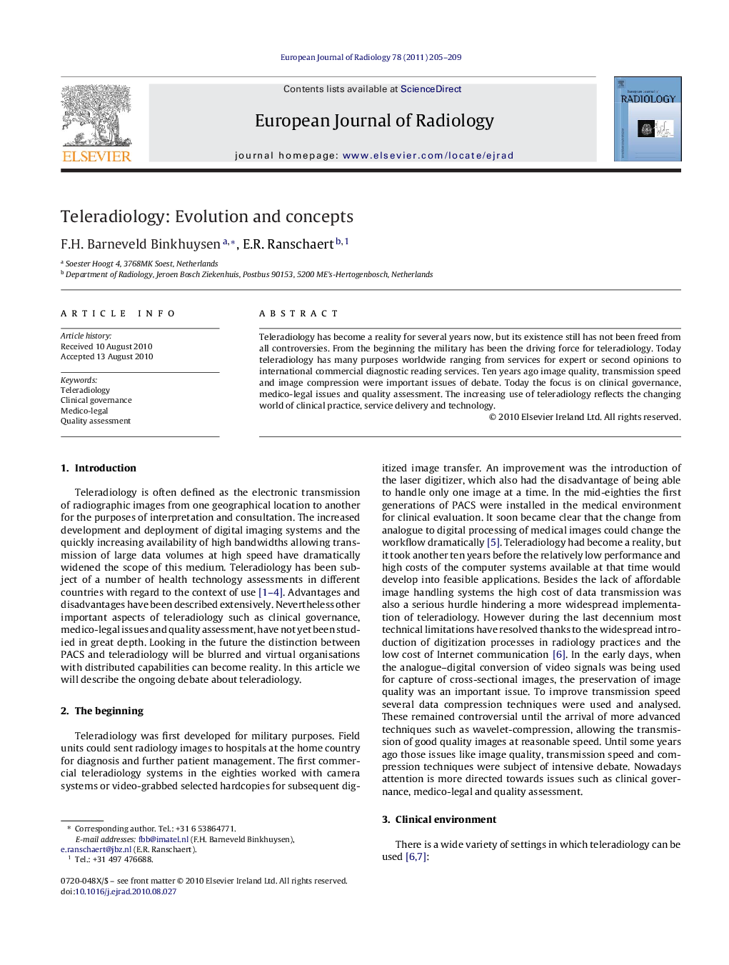 Teleradiology: Evolution and concepts