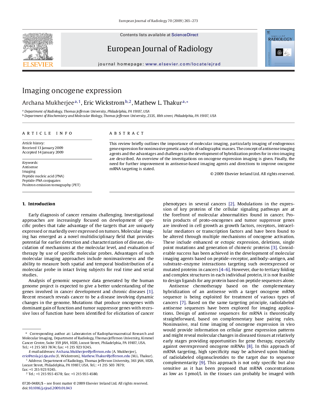 Imaging oncogene expression