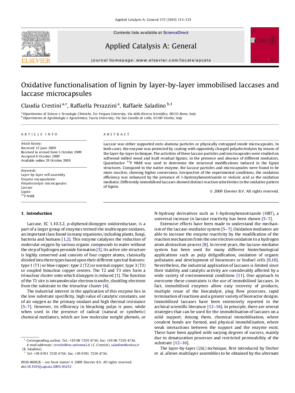 Oxidative functionalisation of lignin by layer-by-layer immobilised laccases and laccase microcapsules