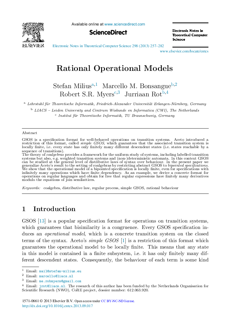 Rational Operational Models